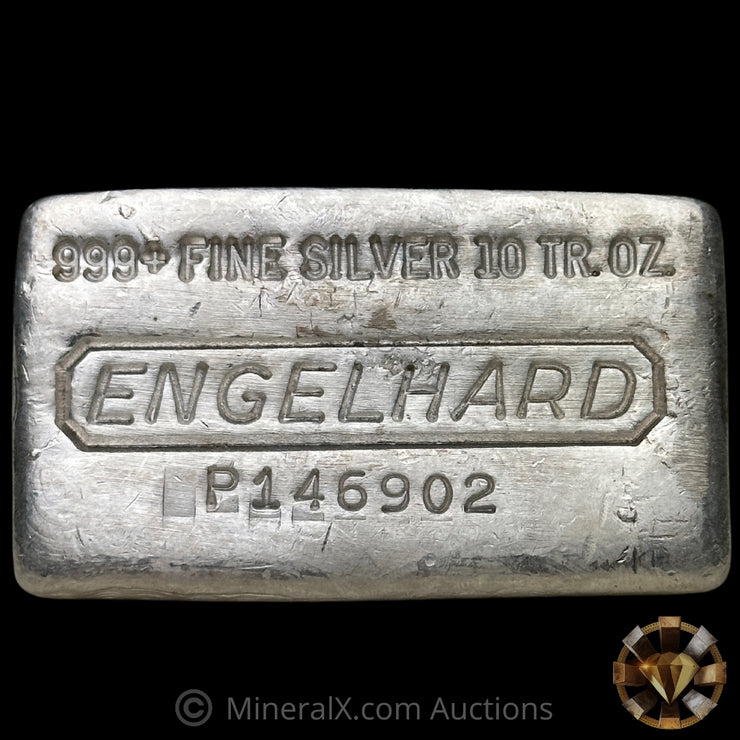 10oz Engelhard Waffleback Vintage Silver Bar With Reverse Convex Stamp Error