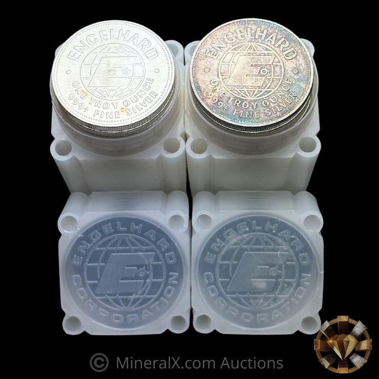 x50 1oz 1982 Engelhard Prospector "E Logo" Vintage Silver Coins (x2 Original Factory Tubes Of x25 / 50oz Total) BU