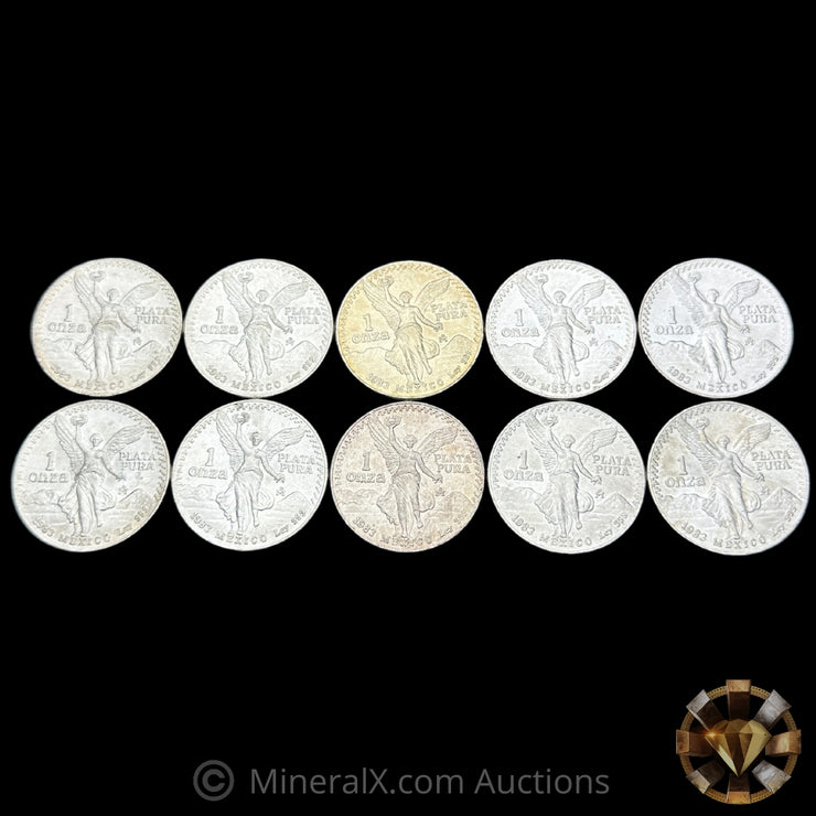 x10 1oz 1983 Mexican Libertad Vintage Silver Coins