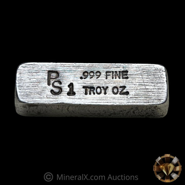 Placer Sierra PS 1oz Vintage Poured Silver Bar MineralX