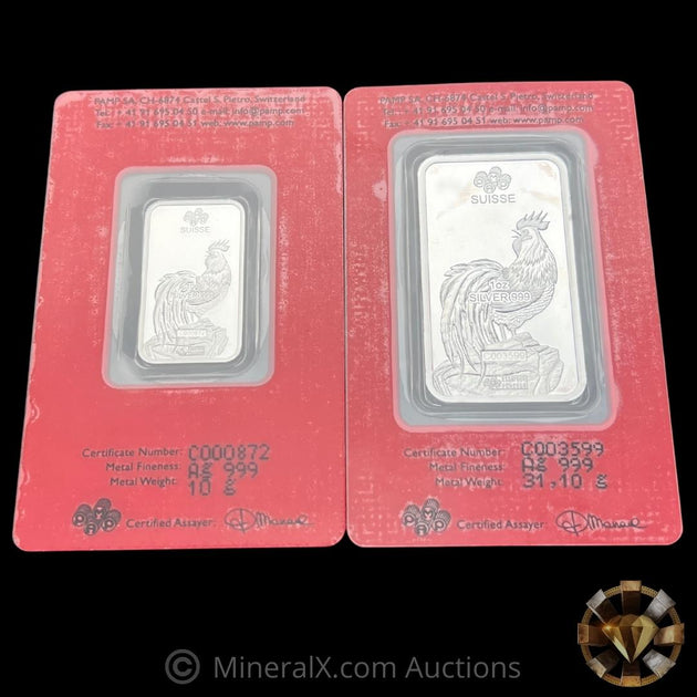 2017 PAMP Lunar Calendar Series Year of The Rooster 10g 1oz Silver B