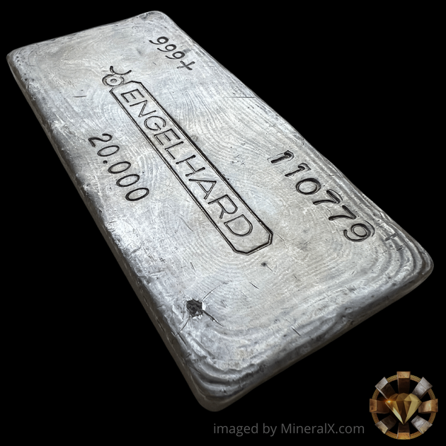 Vintage Engelhard 20oz Vintage Poured Silver Bar – MineralX