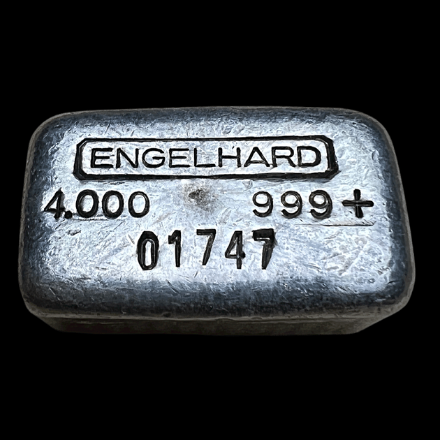 1 Oz. Engelhard Maple Leaf Vintage Silver Bar. Bull Hallmark .999 Pure.  Sealed!