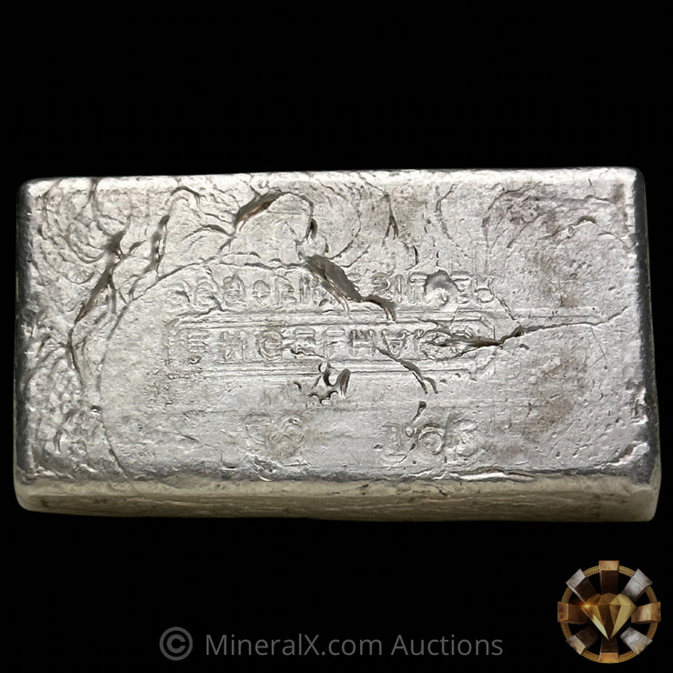 5oz Engelhard 0 Leading 7th Series "t.oz" Vintage Silver Bar With Unique Reverse Stamp Error