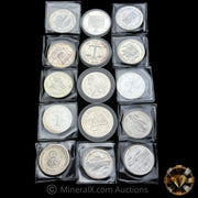 x15 1oz Misc Vintage Silver Coin Lot (15oz Total)
