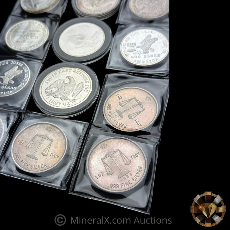 x15 1oz Misc Vintage Silver Coin Lot (15oz Total)