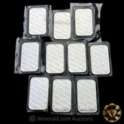 x10 1oz Johnson Matthey Silver Art Bars