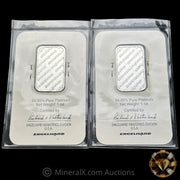 x2 1oz Engelhard Blank Back Sequential Vintage Platinum Bars Mint In Seal With Assay Certificate