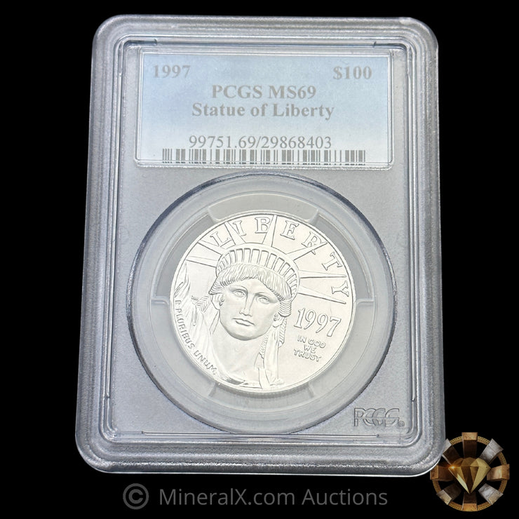 $100 1997 1oz Platinum Eagle Coin PCGS MS69
