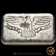 5oz W H Foster Vintage Silver Bar With Deak Triangle and Star Counterstamp