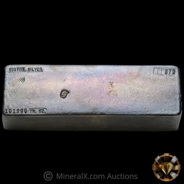 101.990 Simmons Refining Company Vintage Silver Bar With Original Box and Paperwork