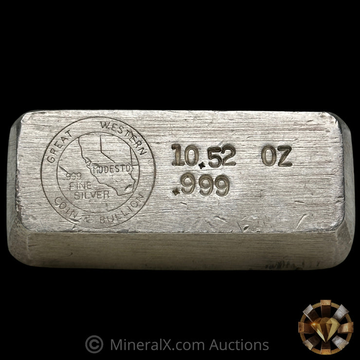 10.52oz Great Western Coin & Bullion Vintage Silver Bar