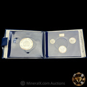 6.75oz 1982 Sunshine Bullion Vintage Silver Coin Set In Original Blue Velvet Folder With COA