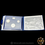 6.75oz 1982 Sunshine Bullion Vintage Silver Coin Set In Original Blue Velvet Folder With COA