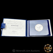 6.75oz 1982 Sunshine Bullion Vintage Silver Coin Set In Original Blue Velvet Folder With COA