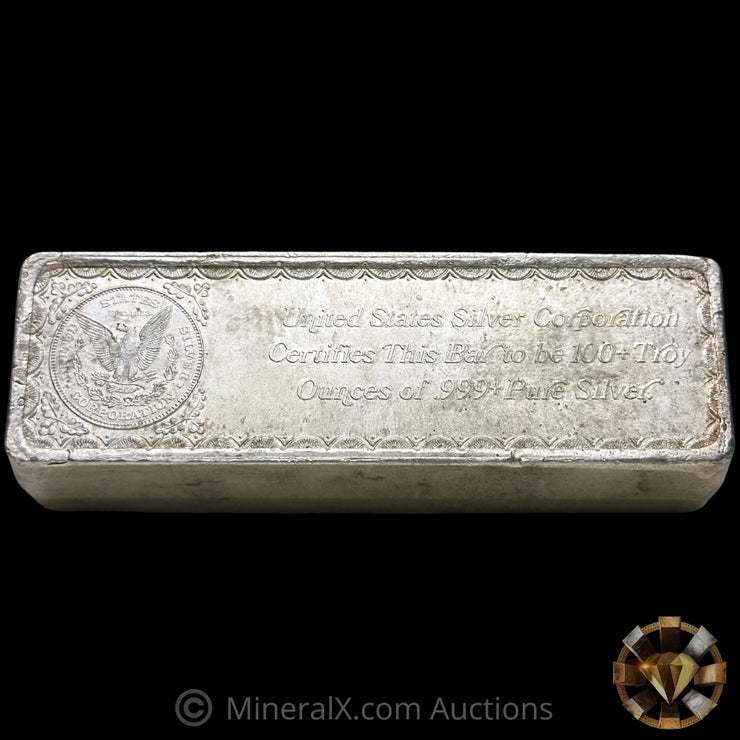 102oz US Silver Corporation USSC Decorative Morgan Dollar "Silver Is True Wealth" Vintage Silver Bar