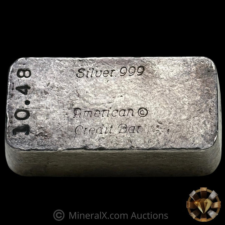 10.48oz American Credit Bar Vintage Silver Bar