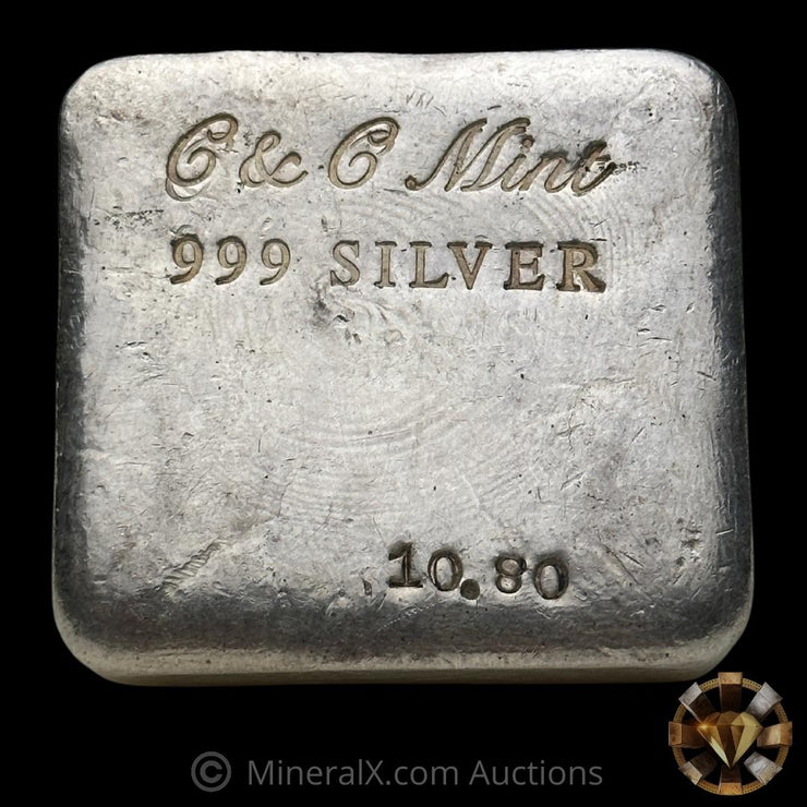 10.80oz C & C Mint Vintage Silver Bar