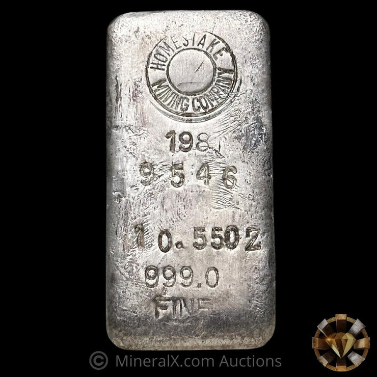 10.55oz 1981 Homestake Mining Company Vintage Silver Bar
