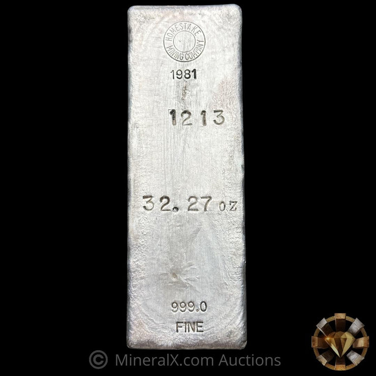 32.27oz 1981 Homestake Mining Company Vintage Silver Bar