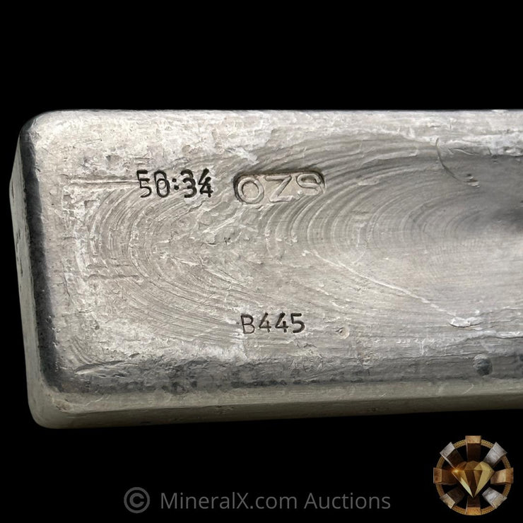 50.34 Geomin Australia Vintage Silver Bar With Bullion Sales International Counterstamp