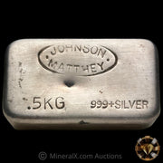.5kg (1/2 Kilo) Johnson Matthey JM Australia Vintage Silver Bar