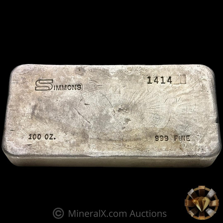 100oz Simmons Vintage Silver Bar