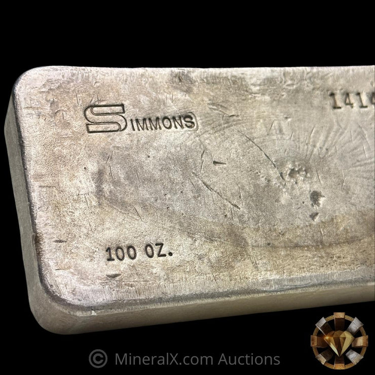 100oz Simmons Vintage Silver Bar