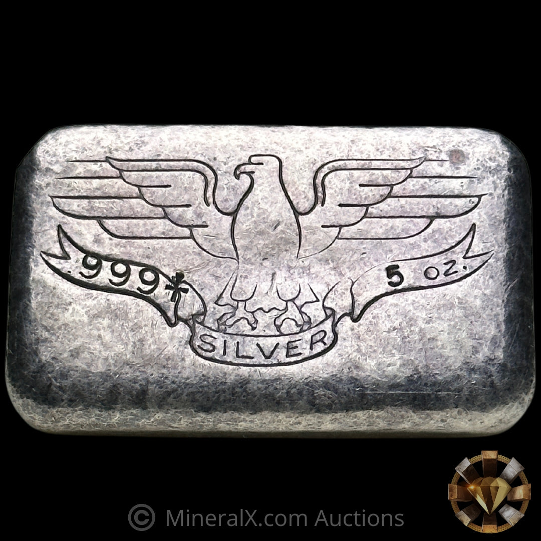 5oz W H Foster Vintage Silver Bar with Rare Deak Star