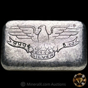 5oz W H Foster Vintage Silver Bar with Rare Deak Star Triangle and Serial Counterstamps (Undocumented Variety)