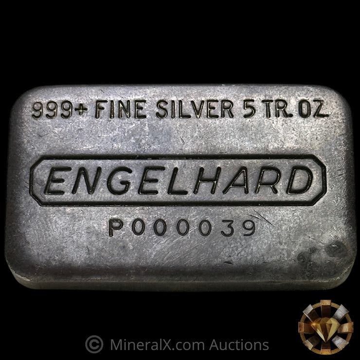 5oz Engelhard P Loaf Vintage Silver Bar With Lowest Recorded Serial Known