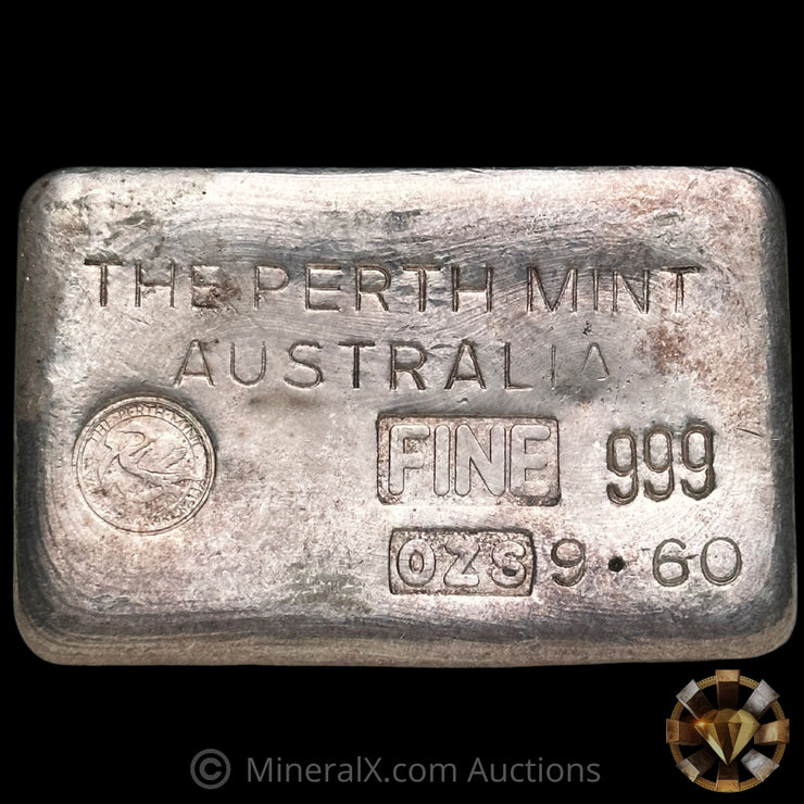 9.60oz The Perth Mint Australia Type B Vintage Silver Bar