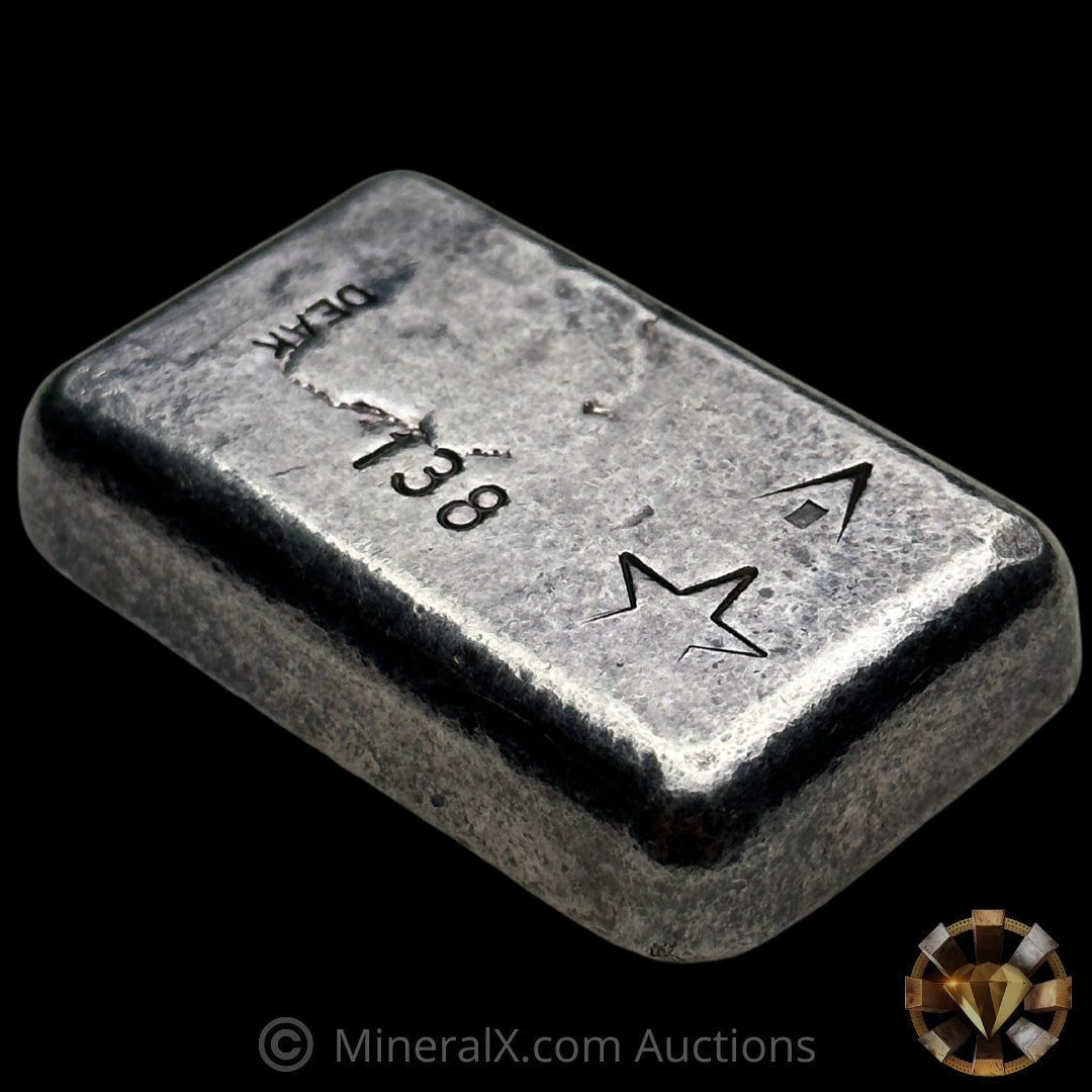 5oz W H Foster Vintage Silver Bar with Rare Deak Star
