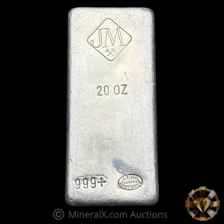 20oz Johnson Matthey JM Vintage Silver Bar