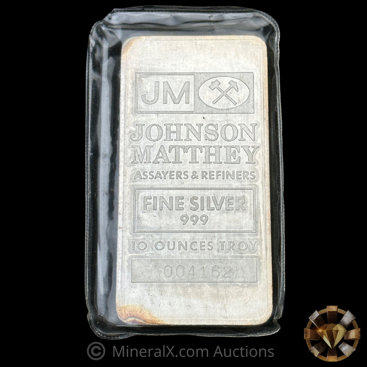 10oz 1982 Ranchers Exploration Johnson Matthey JM Vintage Silver Bar In Seal