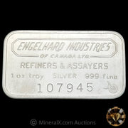 1oz Engelhard Industries Bull Logo Vintage Silver Bar