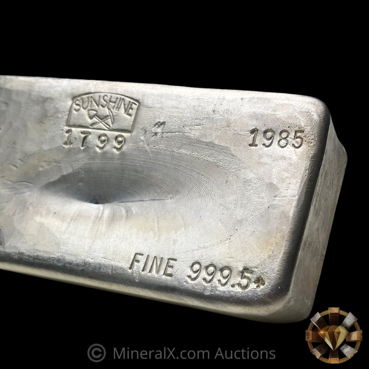 100oz 1985 Sunshine Mining Vintage Silver Bar