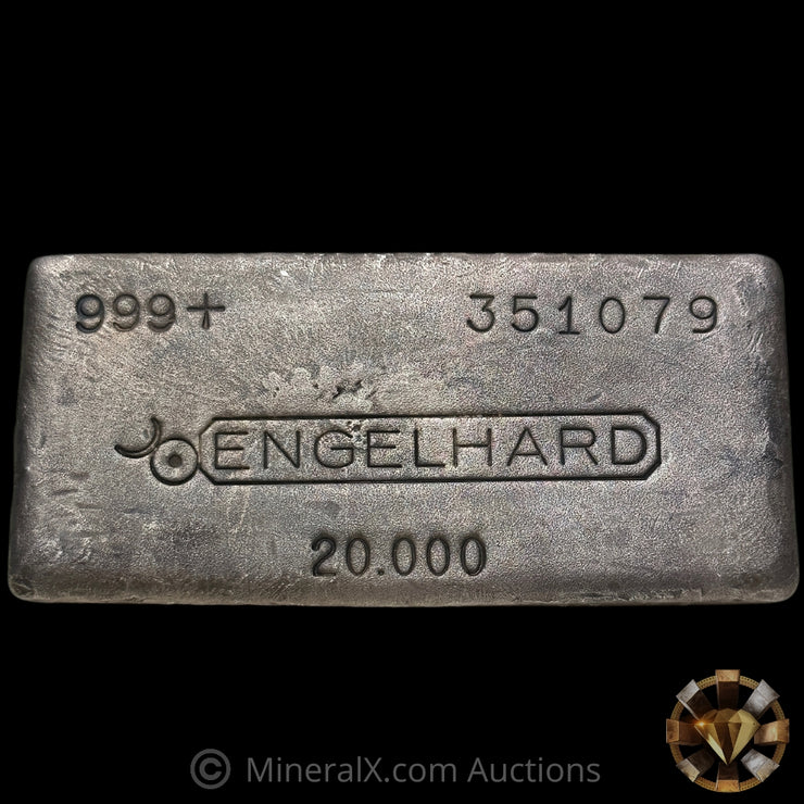 20oz Engelhard Bull Logo Linen Back Vintage Silver Bar