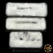 x3 10oz Golden Analytical GA Vintage Silver Bars (3 Different Mold/Varieties 30oz Total)