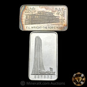 x2 1oz The First National Bank of Chicago Vintage Silver Bars