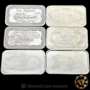 x6 1oz Vintage Silver Art Bar Lot