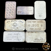 x7 1oz Vintage Silver Art Bar Lot