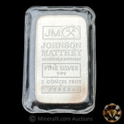 2oz Johnson Matthey JM Vintage Silver Bar in Original Seal