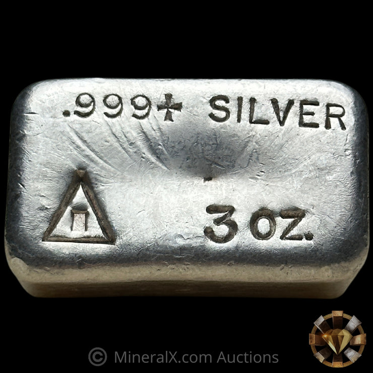 3oz Foster Deak Perera Triangle Hallmark Vintage Silver Bar