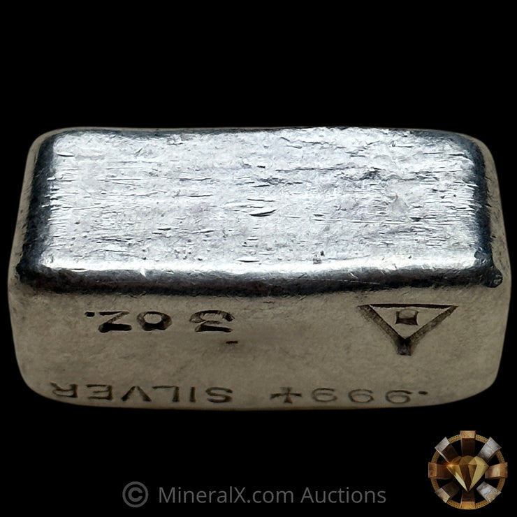 3oz Foster Deak Perera Triangle Hallmark Vintage Silver Bar