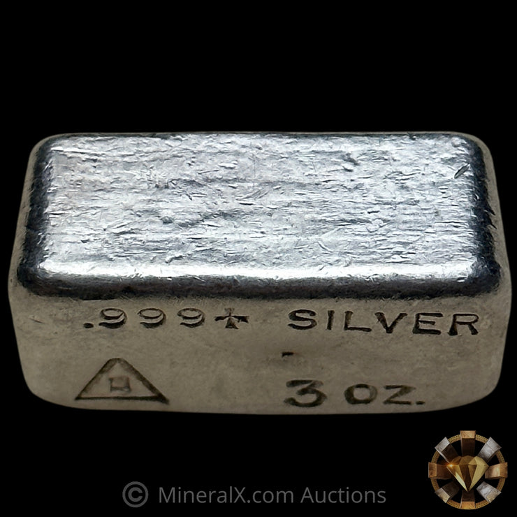 Triangle Hallmark 3oz Foster Deak Perera Triangle Hallmark Vintage Silver Bar – MineralX
