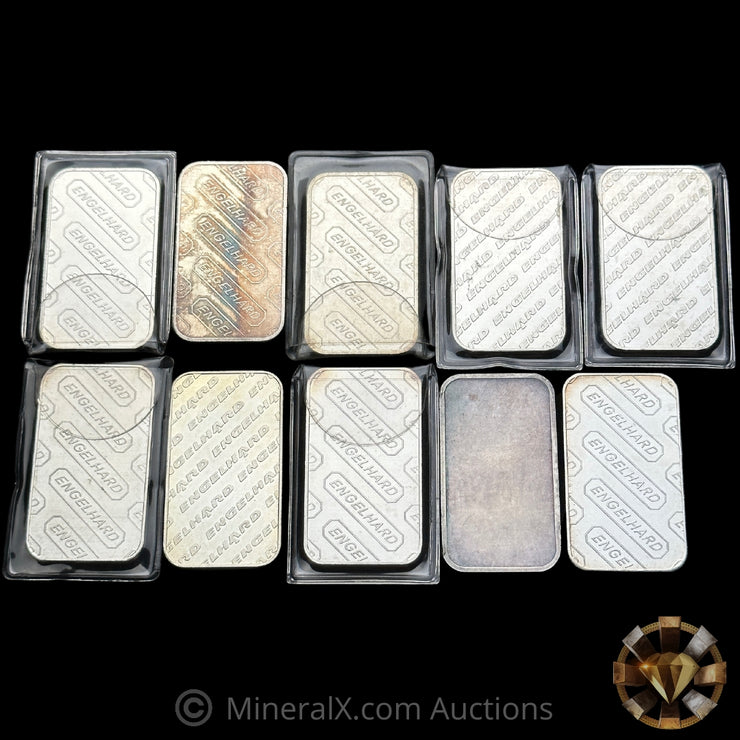 x10 1oz Engelhard Vintage Silver Art Bars