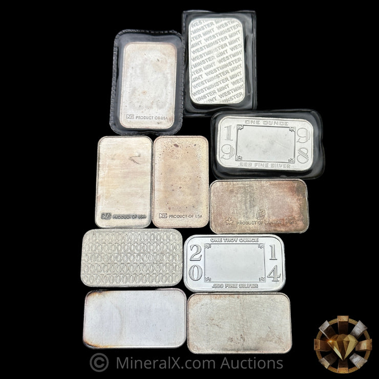 x10 1oz Misc Silver Art Bars