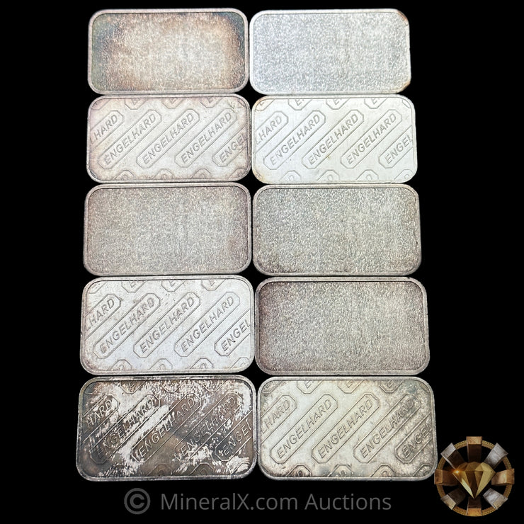 x10 1oz Engelhard Vintage Silver Art Bars