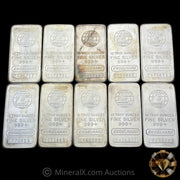 x10 10oz Engelhard E Logo Vintage Silver Bars (100oz Total)